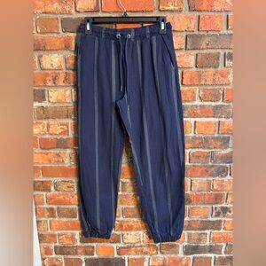 ASD womens striped denim drawstring jogger pants blue 38/6